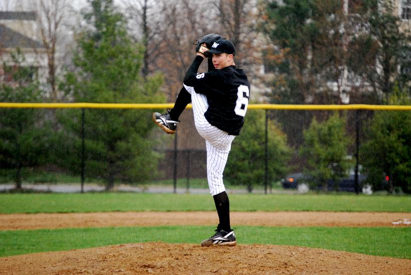 Steve Callahan fires a strike for Northwest High School in Montgomery Country league action
